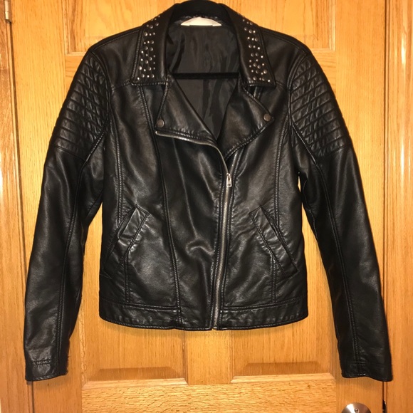 Hollister Jackets & Blazers - Vegan Leather Studded Hollister Moto Jacket
